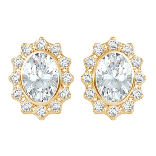 Aster Oval Regal Halo Earrings Online