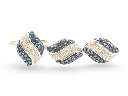 NEW Twirl Blue Diamond Jewelry Set 14kt Discount