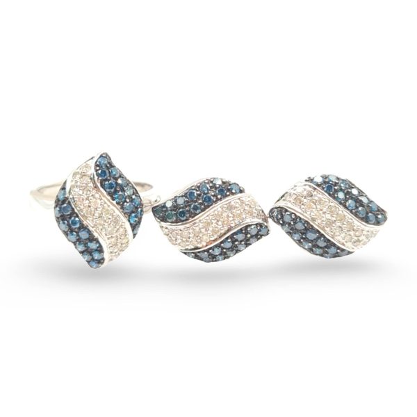 NEW Twirl Blue Diamond Jewelry Set 14kt Discount