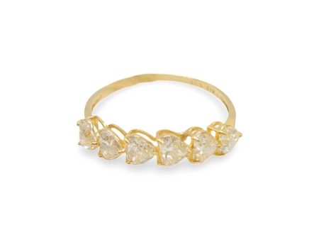 NEW Golden Heart Half Eternity Diamond Ring 18kt Cheap