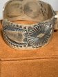 Wide Stamped Turquoise Ingot Cuff by Don Lucas For Sale