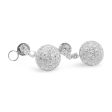 NEW Round Ball Dangling Diamond Earrings 18kt Cheap