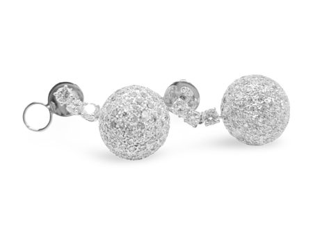 NEW Round Ball Dangling Diamond Earrings 18kt Cheap