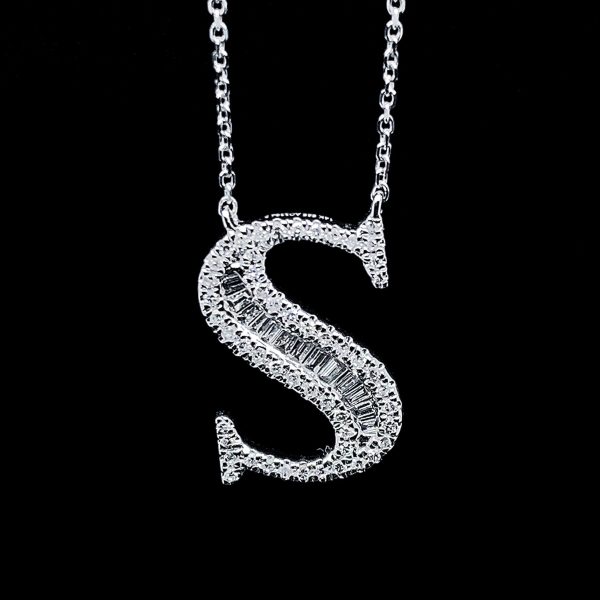 Alphabet Letter S Diamond Necklace 14kt Fashion