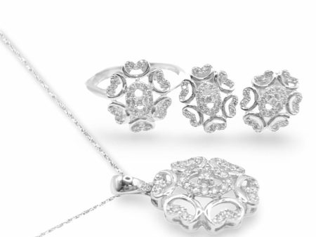 NEW Heart Oval Diamonds Jewelry Set 18kt Online Sale