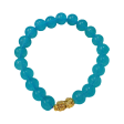 GOLD PIYAO  | 24K Aquamarine Birthmonth Beads Lucky Piyao Bracelet For Cheap