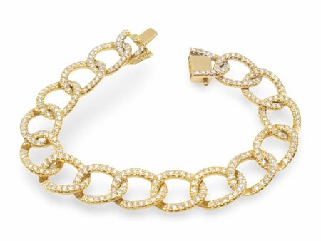 NEW Golden Chain Eternity Diamond Bracelet 14kt For Discount