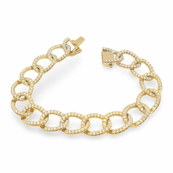 NEW Golden Chain Eternity Diamond Bracelet 14kt For Discount