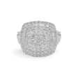 NEW Cushion Paved White Gold Diamond Ring 18kt on Sale