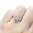 0.76cts F VS1 Princess Halo Paved Diamond Engagement Ring 14kt #0088 For Discount