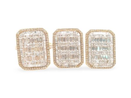 NEW Golden Large Emerald Baguette Diamond Jewelry Set 14kt Online Sale