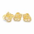 NEW Golden Floral Leaf Diamond Jewelry Set 14kt For Sale