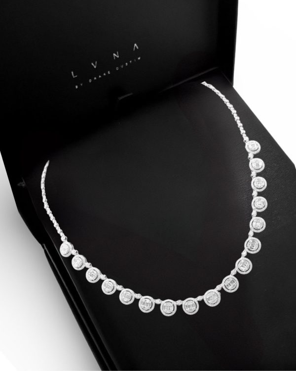 #LVNA2024 |Grand Round Baguette Diamond Necklace 18kt For Cheap