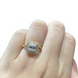 Golden Cushion Baguette Paved Diamond Ring 14kt Hot on Sale