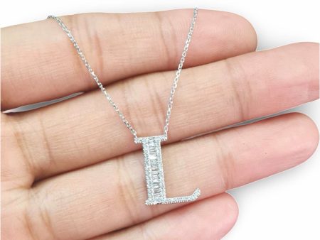 NEW Alphabet Letter L Diamond Necklace 14kt Online Hot Sale