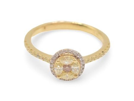 NEW Golden Invisible Setting Diamond Ring 18kt on Sale