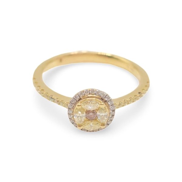 NEW Golden Invisible Setting Diamond Ring 18kt on Sale