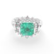 NEW Colombian Emerald Diamond Ring PT Hot on Sale