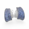 NEW Half Wing Blue Sapphire Gemstone Diamond Earrings 18kt Hot on Sale