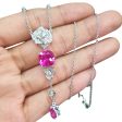 NEW Cushion Nano Gemstone Flower Diamond Necklace 18kt Fashion