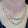 NEW Rose Layer Classic Multi-Shape Tennis Diamond Necklace 14kt For Discount