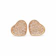 NEW Rose Heart Diamond Earrings 18kt For Cheap