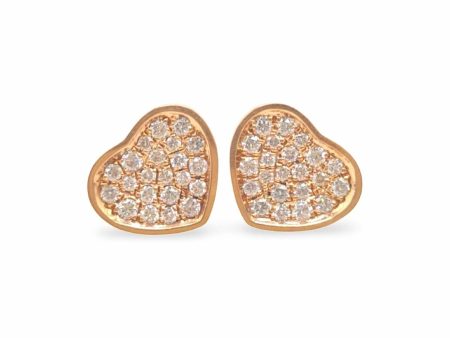 NEW Rose Heart Diamond Earrings 18kt For Cheap