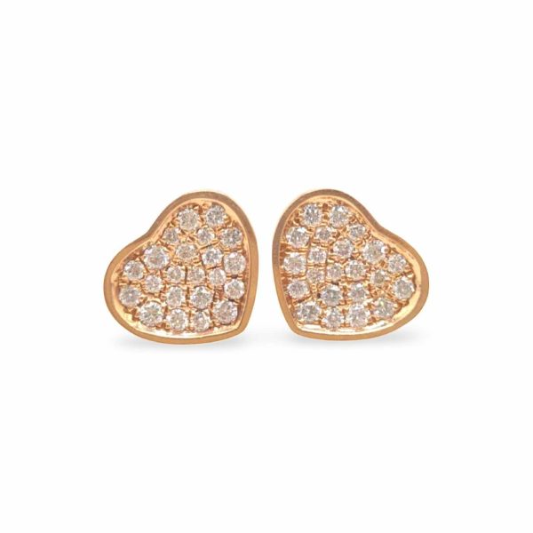 NEW Rose Heart Diamond Earrings 18kt For Cheap