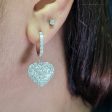 NEW Heart Invisible Hoop Diamond Earrings 18kt Fashion