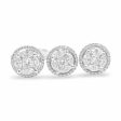 NEW Invisible Diamond 12ct Face Round Halo Jewelry Set 18kt For Sale