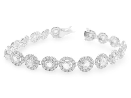 NEW Round Tennis Diamond Rosecut Bracelet 18kt Online now