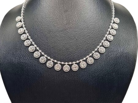 NEW Round Lantern Station Diamond Necklace 14kt Sale