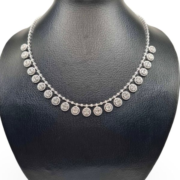 NEW Round Lantern Station Diamond Necklace 14kt Sale