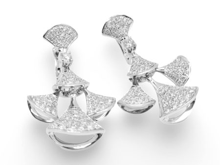 NEW Bell Drop Dangling Diamond Earrings 18kt For Discount