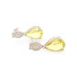 NEW Colored Stone Pear Diamond Dangling Earrings 18kt Online Hot Sale