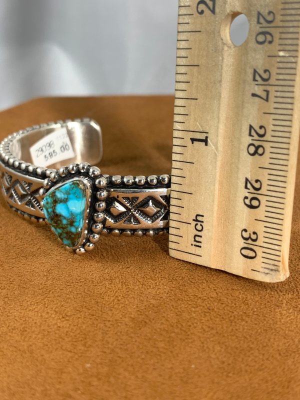 Stamped Turquoise Cuff by Johnathan Nez For Cheap