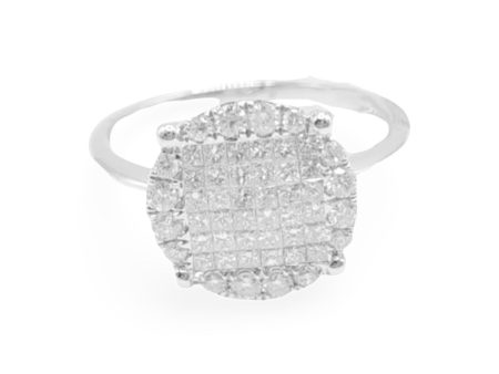 NEW Round Invisible Setting Diamond Ring 18kt For Discount