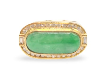 NEW Golden Ellipse Jade Diamond Ring 18kt Discount