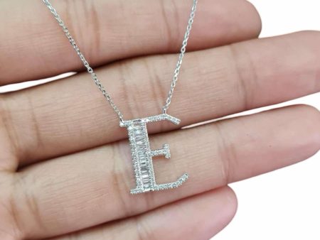 NEW Alphabet E Diamond Necklace 14kt Sale