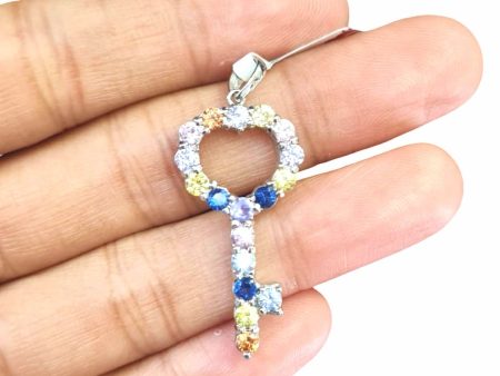 NEW Key Rainbow Nano Gemstone Pendant 18kt Online Sale