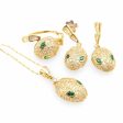 NEW Serpent Nano Emerald Gemstones Diamond Jewelry Set 14kt Supply