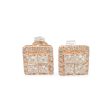 NEW Rose Gold Princess Shape Dazzling Rock Diamond Earrings 18kt on Sale