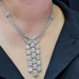 NEW Pear Station Layer Eternity Chandelier Shape Diamond Necklace 14kt Sale