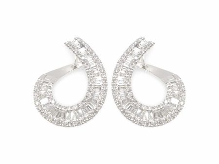 NEW Creole Baguette Diamond Earrings 18kt Supply