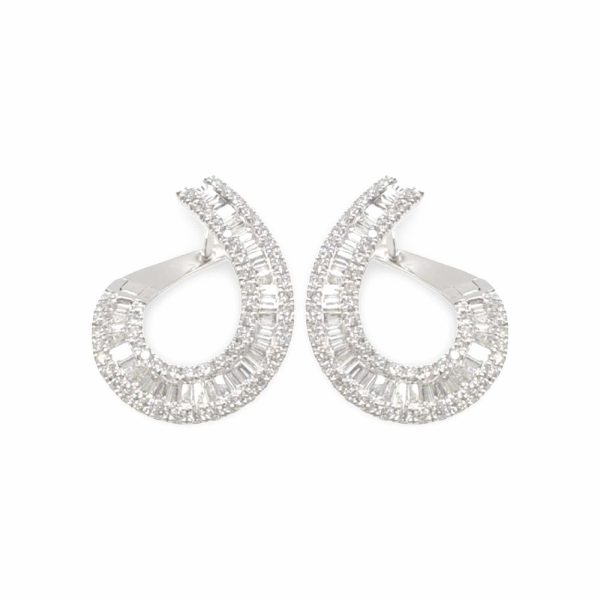 NEW Creole Baguette Diamond Earrings 18kt Supply