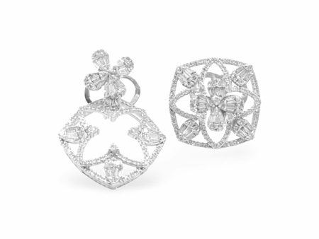 NEW Multi-Wear Clover Diamond Earrings 14kt Cheap