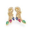 NEW Golden Knots Colored Gemstone Diamond Earrings 18kt Cheap