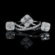 NEW Classic Square Baguette Crossover Diamond Jewelry Set 14kt on Sale