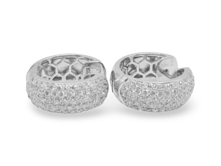 NEW Creole Huggie Hoop Diamond Earrings 18kt Online Sale