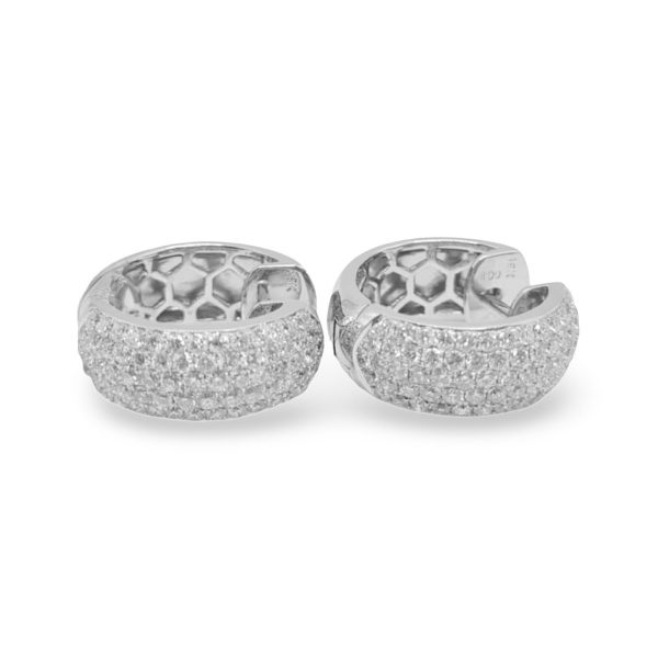 NEW Creole Huggie Hoop Diamond Earrings 18kt Online Sale